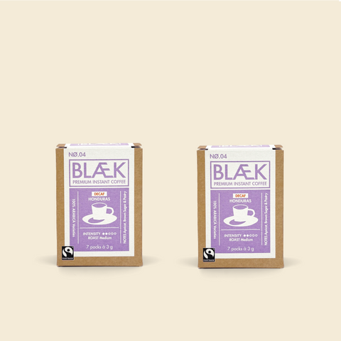 BLÆK Instant Kaffee NØ.4 - Medium Roast (DECAF) - 2 Boxen