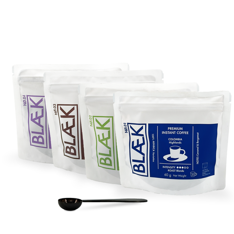 BLÆK Premium Instant Coffee Starter Set Classic + Decaf