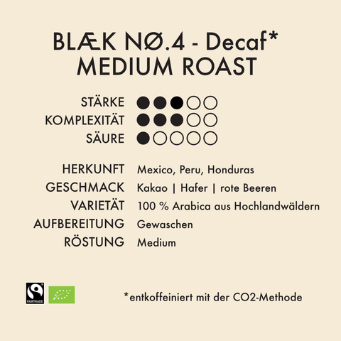 BLÆK Instant Kaffee NØ.4 - Medium Roast (DECAF) - Box