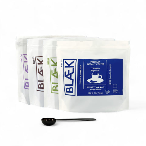 BLÆK Premium Instant Coffee Starter Set Classic + Decaf