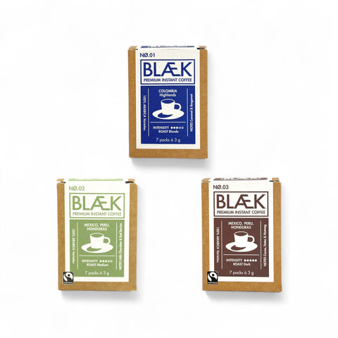 BLÆK Premium Instant Coffee Starter Set - Boxes